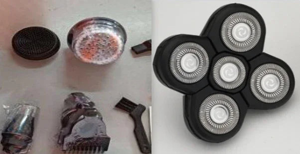 Multifunctional electric grooming kit with detachable trimmer and rotary shaver heads