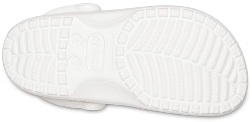 Crocs Unisex-Adult Classic Clogs, White, 11 Men/13 Women