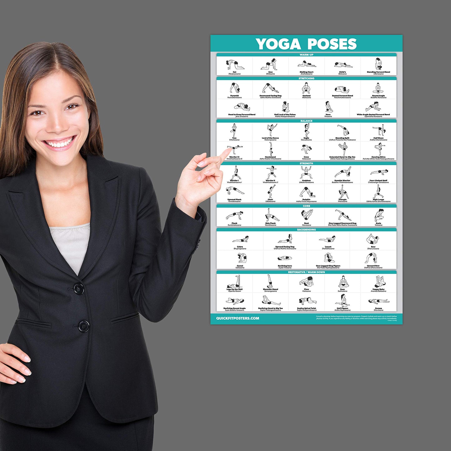 10 Pack - Exercise Workout Poster Set - Suspension Volume 1 & 2, Dumbbell, Kettlebell, Resistance Bands, Stretching, Bodyweight, Barbell, Yoga Poses, Exercise Ball (PAPER - NOT LAMINATED 18" x 24")