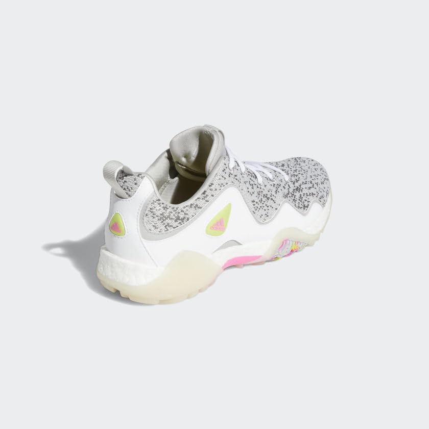 adidas Women's CodeChaos 21 Primeblue Spikeless Golf Shoes, Footwear White/Screaming Pink/Grey Two, 9.5