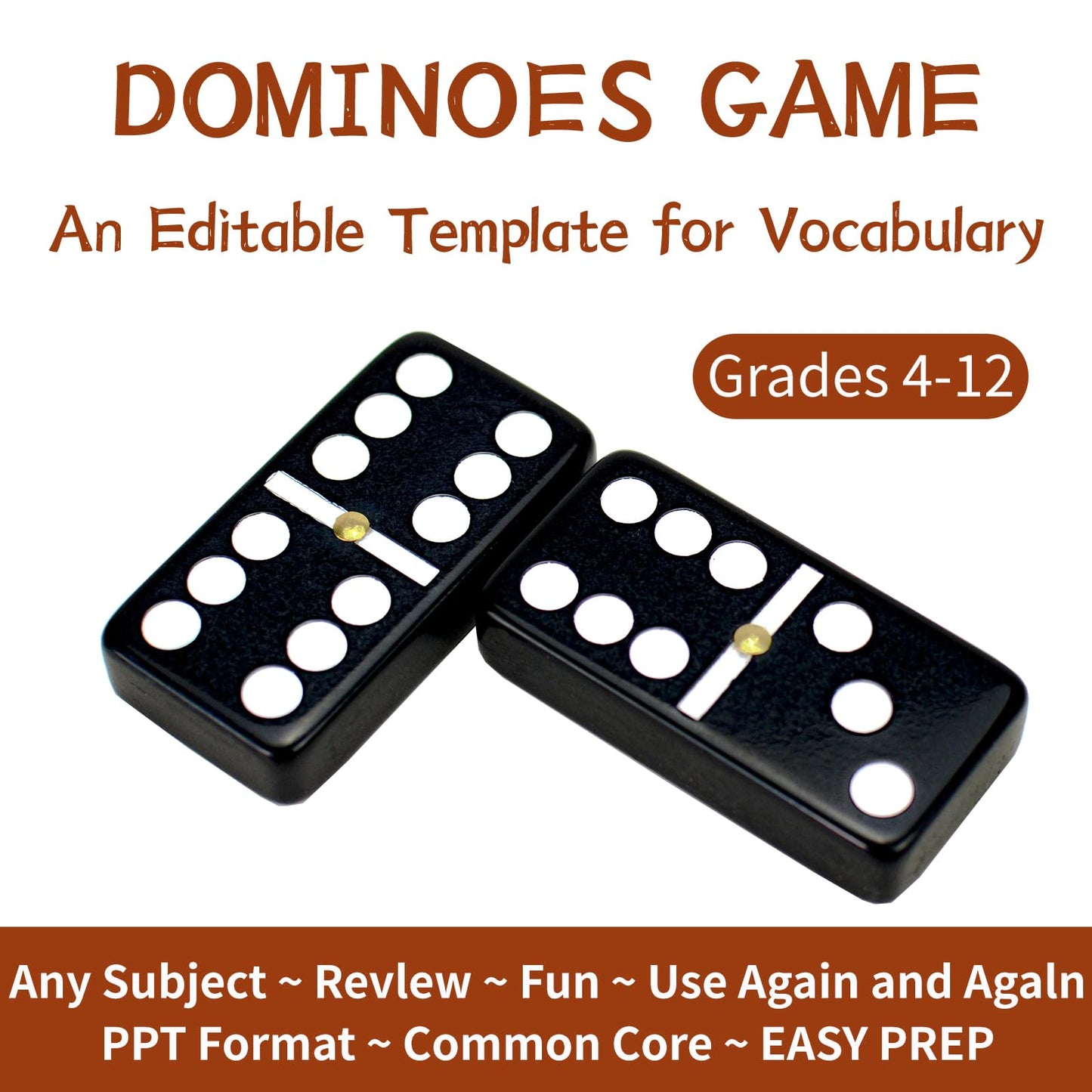 Bucher&Rossini Dominoes Set Double 6 - Claasic Black Domino's Game Set with Metal Surface for Adults and Kids Idea Gift Present for Domino Players or Family Game Night