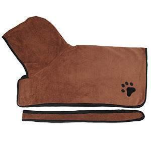 Brown hooded fleece poncho with black trim and paw print, relaxed fit streetwear style