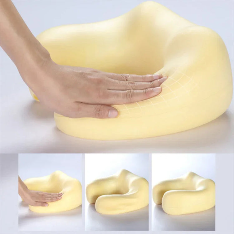 Soft yellow memory foam ergonomic seat cushion for comfort and pressure relief