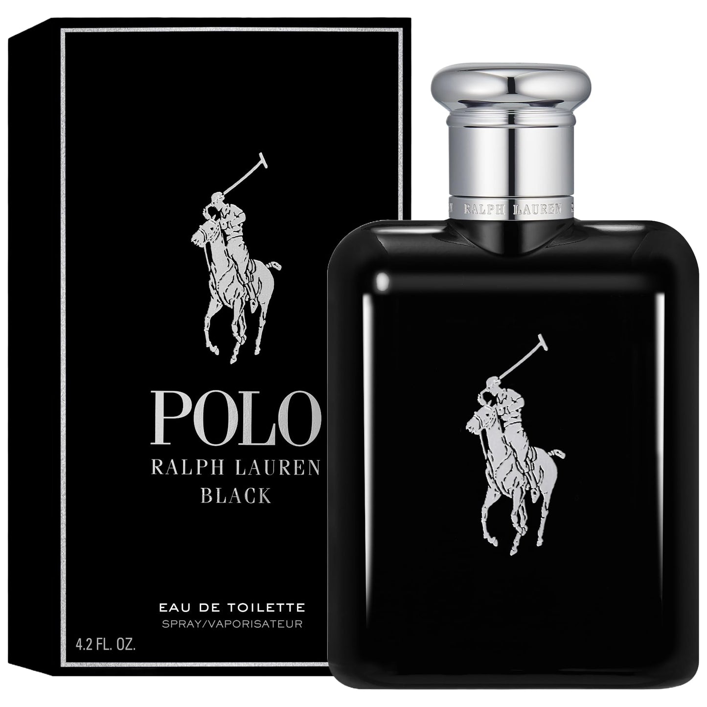 RALPH LAUREN FRAGRANCES Polo Black - Eau de Toilette - Men's Cologne - Woody & Fresh - With Patchouli, Sandalwood, and Mandarin - Medium Intensity - 4.2 Fl Oz