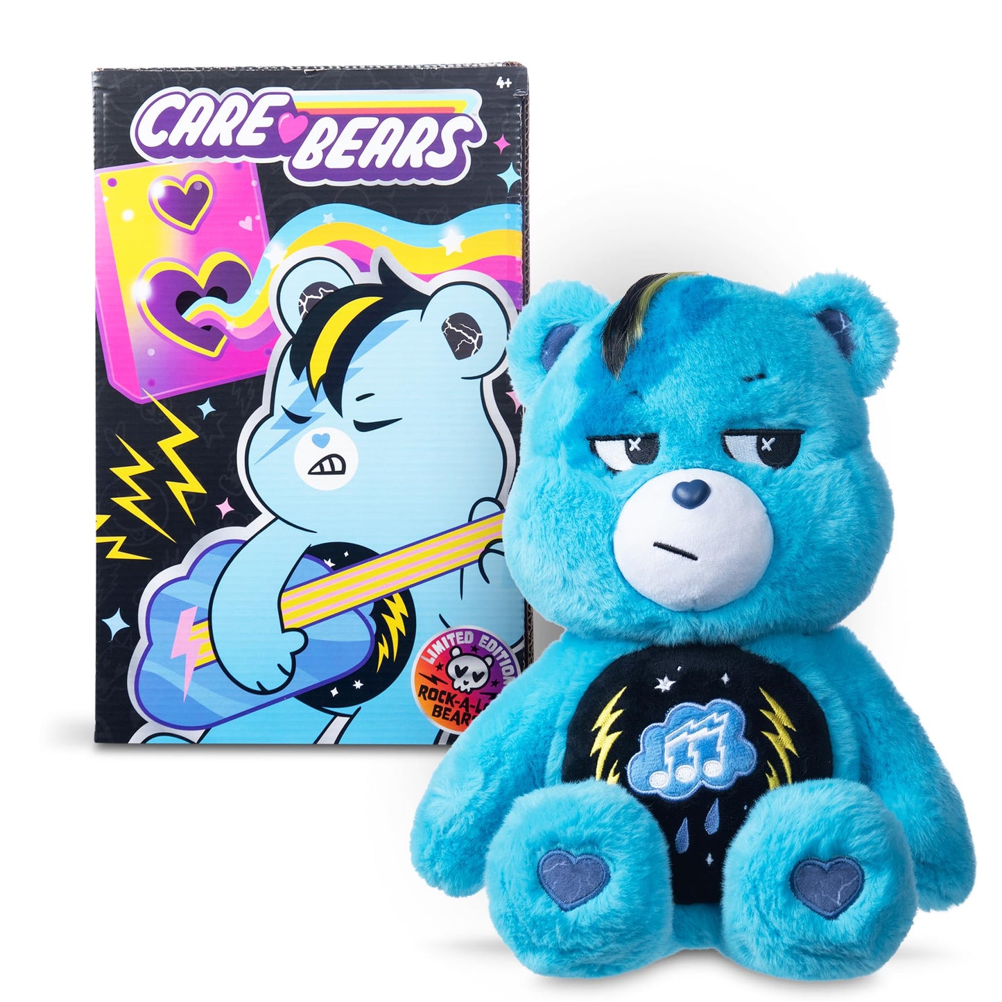Care Bears 14" Medium Plush Rock Theme Grumpy Bear Plush (Eco Friendly)