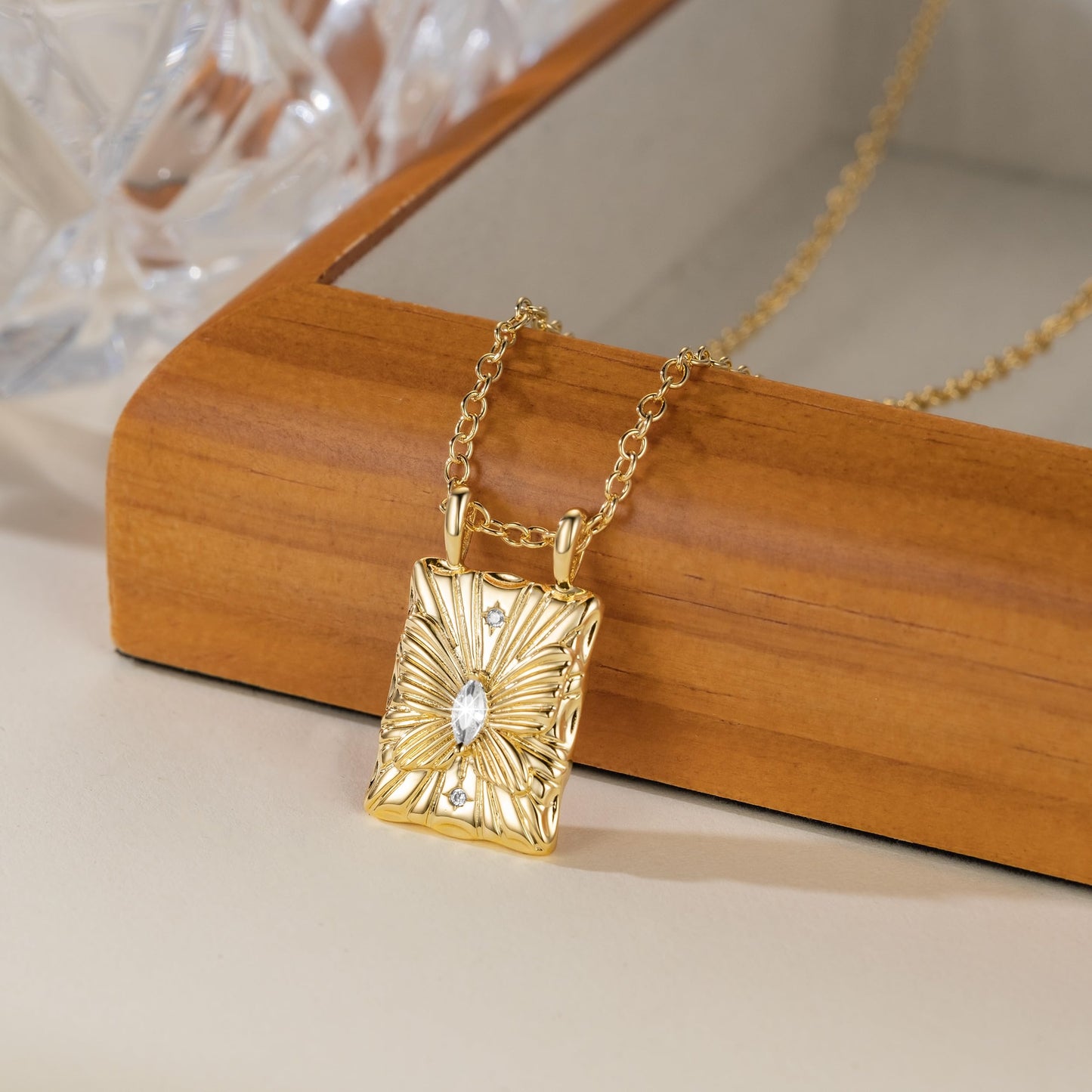 14K Gold Necklaces for Women Gold Pendant Necklaces for Women Unique Square Butterfly Pendant Trendy Simple yet Full of Character Butterfly Necklace for Womens