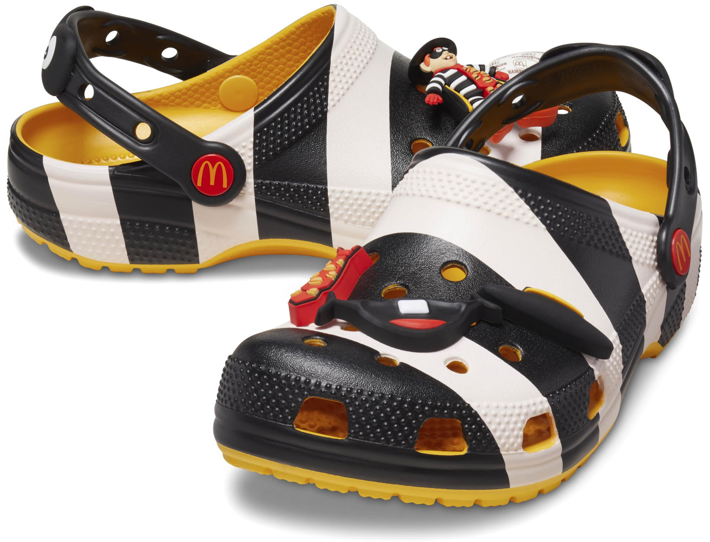 Crocs Unisex Adult McDonald's x Classic Clog, Black/White, 11 Men/13 Women