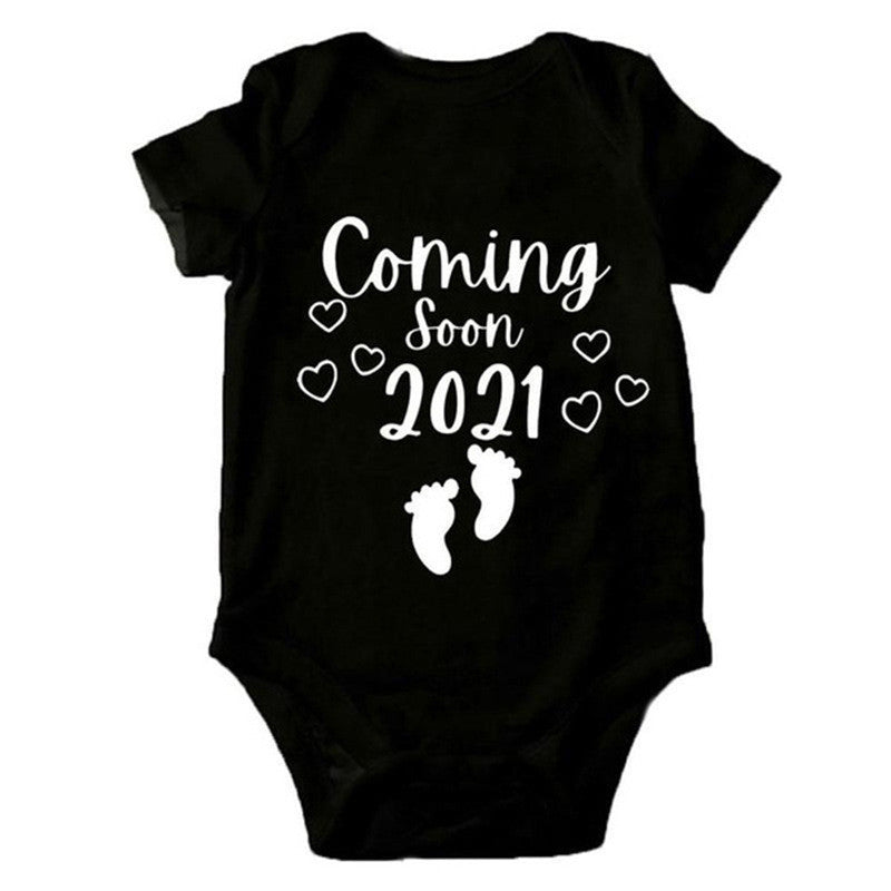Letter Print Short-sleeved Romper Baby Triangle Romper