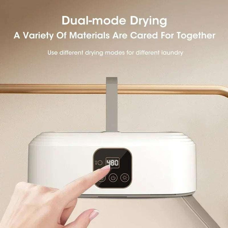 Modern electronic clothes drying device with digital control panel in neutral setting