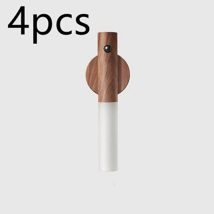 Minimalist wood and white wall hook, modern design, set of 4 pieces, home décor accessory