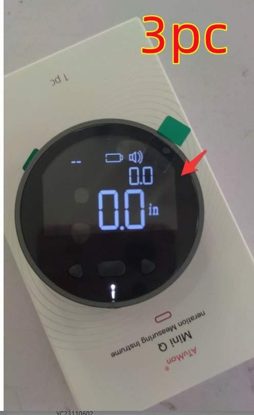 Digital round measuring tool with LCD display showing 0.0 inches, on white box