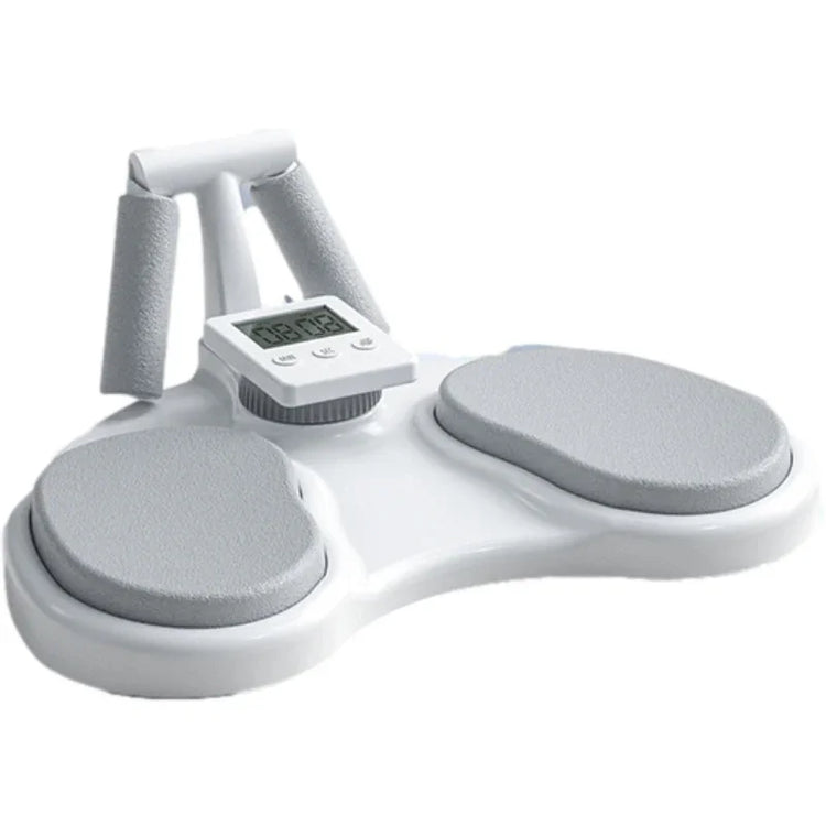 White digital electronic foot massager with soft gray pads and LCD display