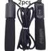 Two black foam handle jump ropes with digital counter, long cord, fitness accessory