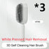 White 3D self cleaning hair brush with pressed hair removal feature, modern minimalist design