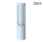 Minimalist white portable cleaning tool set, sleek plastic material, modern design, 2 pieces