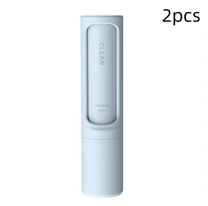 Minimalist white portable cleaning tool set, sleek plastic material, modern design, 2 pieces