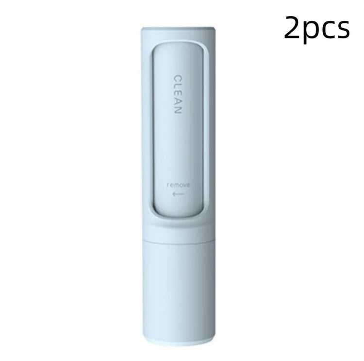 Minimalist white portable cleaning tool set, sleek plastic material, modern design, 2 pieces