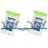 Waterproof phone pouches with green tops submerged in water, clear touchable plastic material.