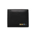 Sleek black leather wallet with a smooth finish and slim, classic bi-fold design