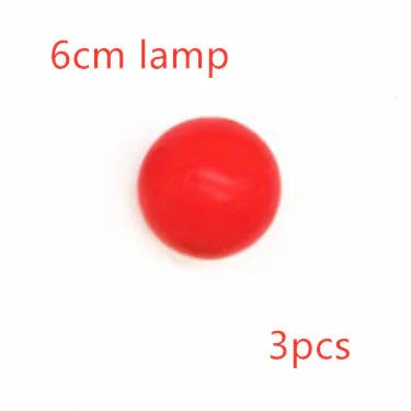Red spherical 6cm lamp, glossy finish, minimalistic style, pack of three