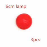 Red spherical 6cm lamp, glossy finish, minimalistic style, pack of three