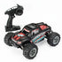 Red and black remote control truck with large tires and matching wireless controller