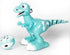 Light blue plastic robotic dinosaur toy with white details and a matching remote control