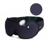 Black textured sleep mask with breathable, soft fabric and ergonomic fit