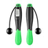 Green and black cordless jump rope with digital counter and ergonomic handles