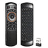 Black wireless remote with full QWERTY keyboard and USB adapter, modern tech accessory