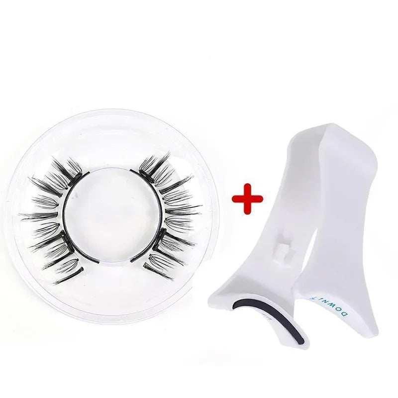 Black false eyelashes with white plastic applicator, bold style, synthetic material