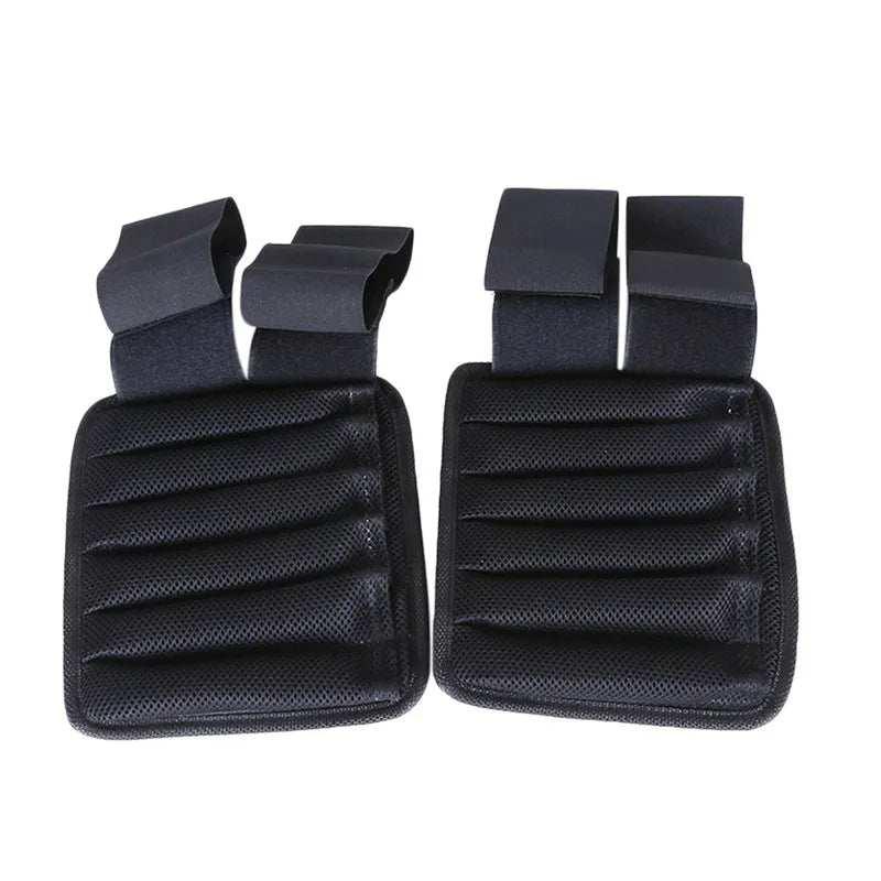 Black padded mesh wrist straps with adjustable Velcro, ergonomic and durable design