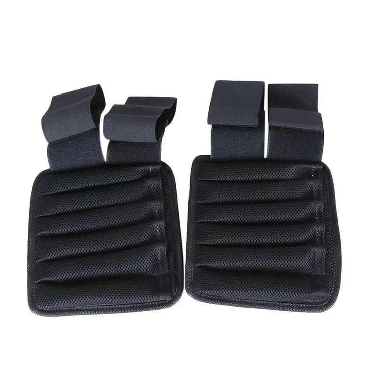 Black padded mesh wrist straps with adjustable Velcro, ergonomic and durable design