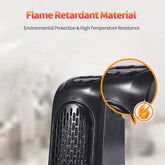 Black portable heater with flame retardant material, high temperature resistance design
