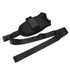 Black adjustable harness with wide straps, made from durable fabric, modern streetwear accessory