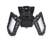 Adjustable black LED garage light with three foldable panels, modern industrial design