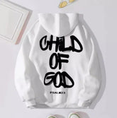 White streetwear hoodie with bold black &