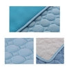 Light blue quilted mat with bubble texture, mesh backing, and soft fleece underside for comfort and grip