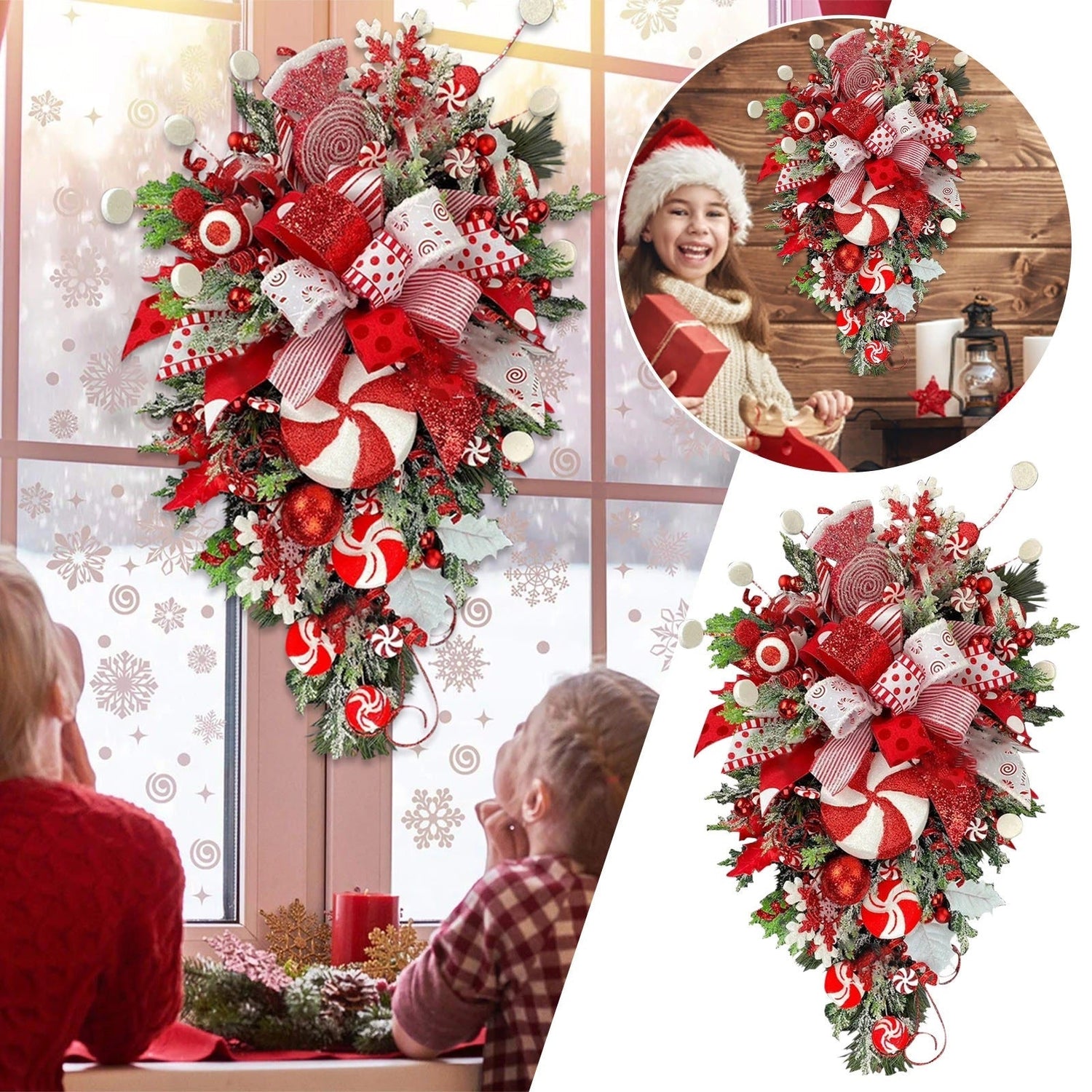 Festive Upside Down Christmas Tree - Door and Wall Hanging Decoration