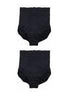 Two pairs of high-waisted black seamless underwear with a smooth, fitted design.