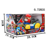 Remote control Mario Kart toy car in box with red, blue, and yellow colors, 28.5 cm wide