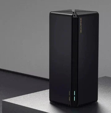 Sleek black vertical tech device with matte finish and illuminated LED indicators