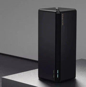 Sleek black vertical tech device with matte finish and illuminated LED indicators
