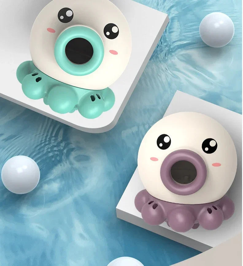 Cute pastel octopus-shaped toy figures with soft plastic material, mint and purple colors