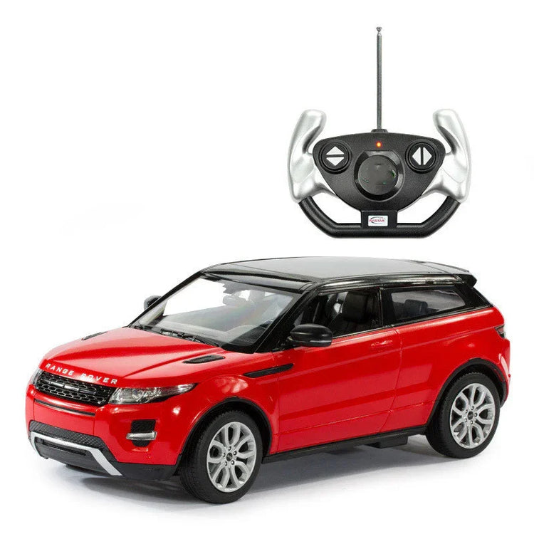 Red remote control car with black roof and matching wireless controller