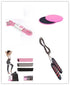 Activewear set with pink, black, and gray resistance bands, jump rope, and core sliders for workouts