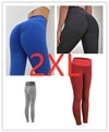2XL high-waisted textured leggings in blue, black, red, and gray — stretchy fit for active wear
