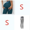 Teal and gray textured leggings with high waist, snug fit, and geometric pattern for active wear