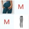 Teal and gray textured high-waisted leggings with snug fit, ideal for active wear and street style