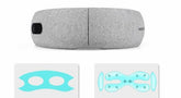 Futuristic light gray textured eye mask with ergonomic fit and breathable fabric